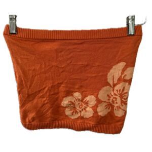 RVCA Women's Floral Strapless Bandeau Stretch Knit Sweater Tube Top M